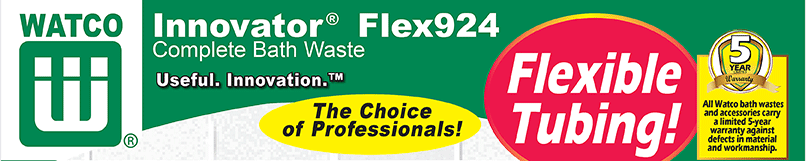 Watco FLEX924-PP-PVC-CP Bath Waste Flexible PVC 24 in L
